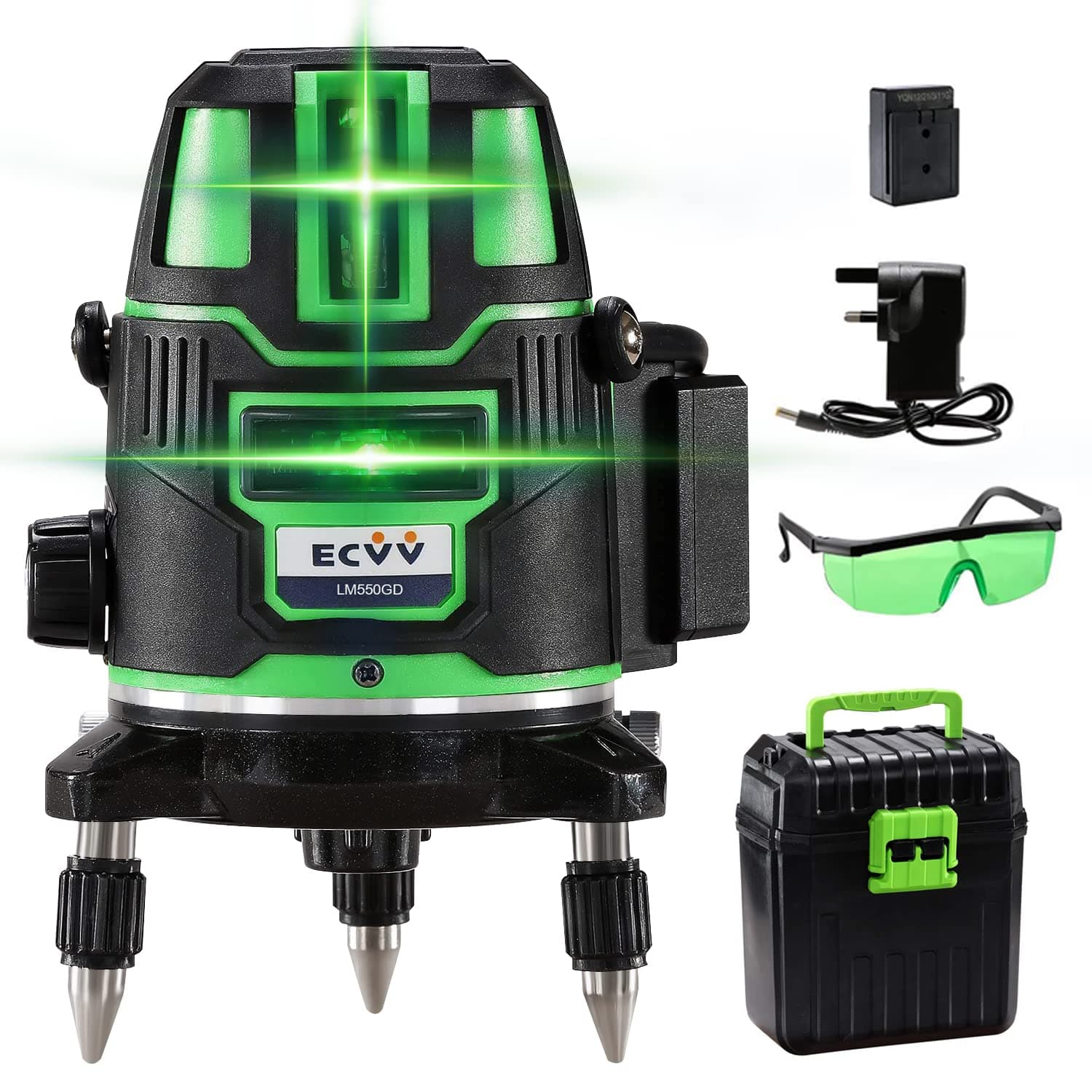 Laser Level 5 Line Green With Tripod