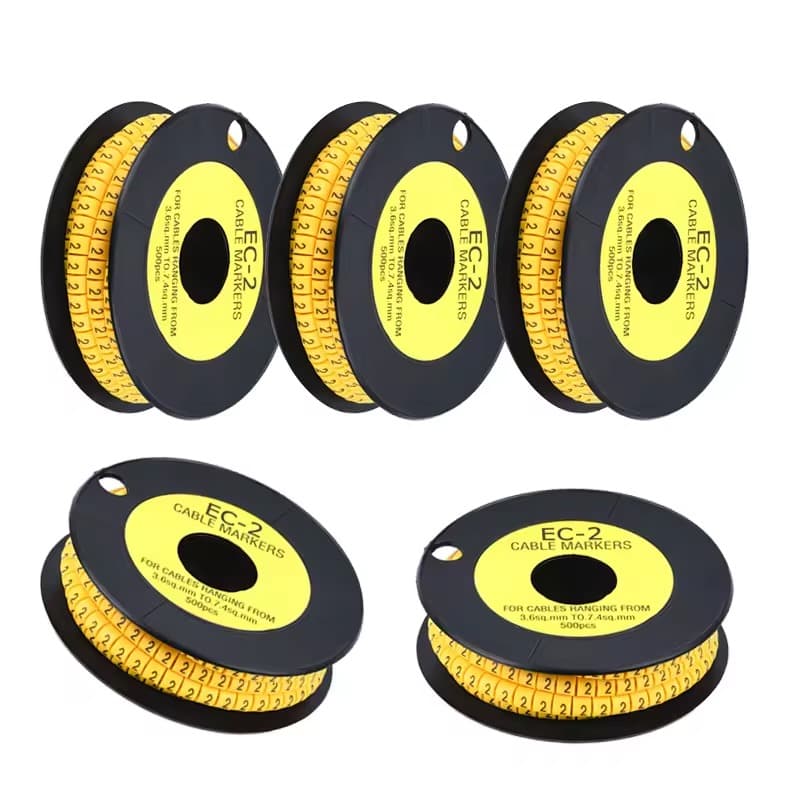 Labelling  Cable Yellow  EC 1.5  To 4 - CL 5mm - Number 0  TO  9