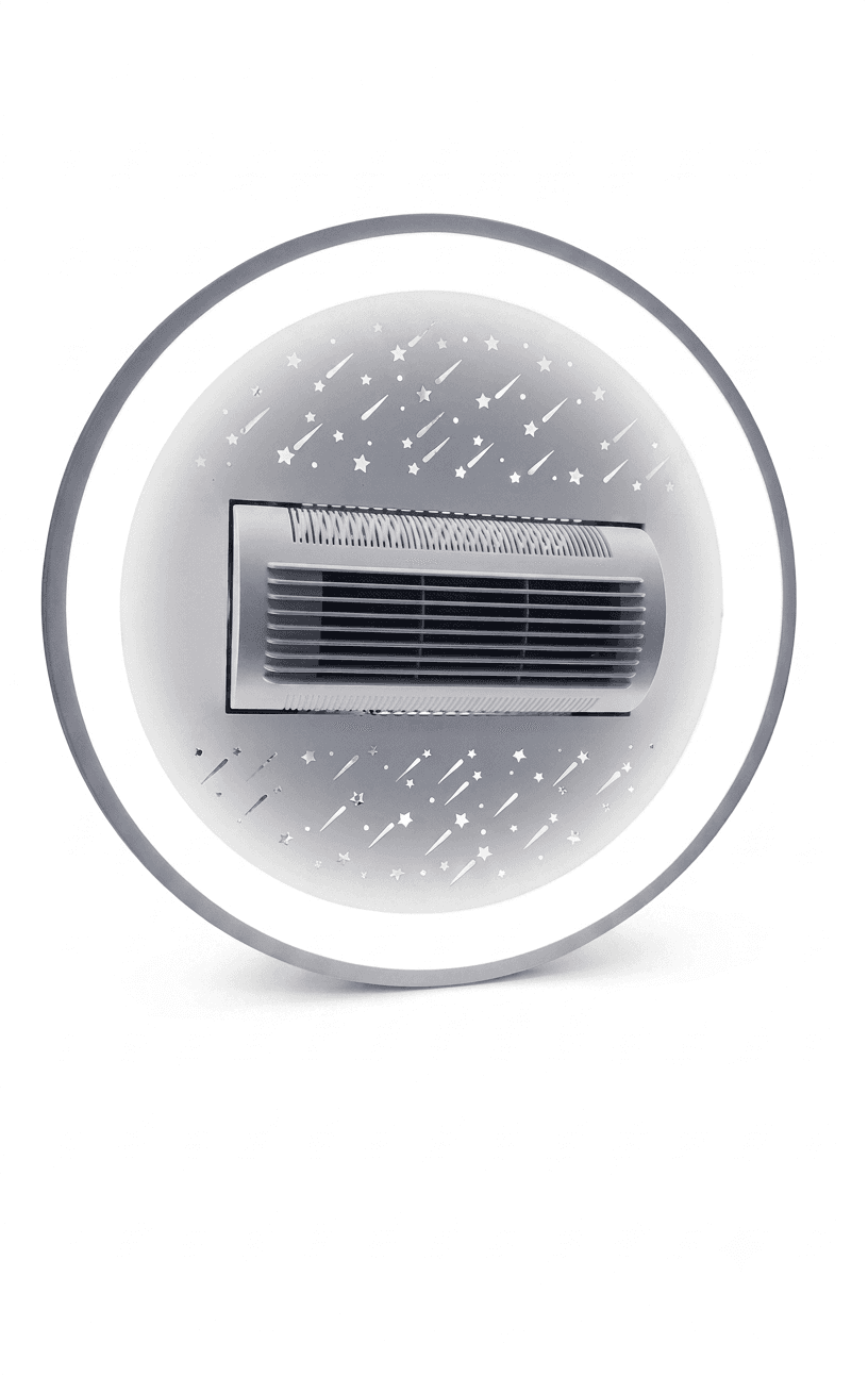 Square Smart Light (bluetooth speaker, 3 Color light, 6 Speed fan with voice recognition and remote control)